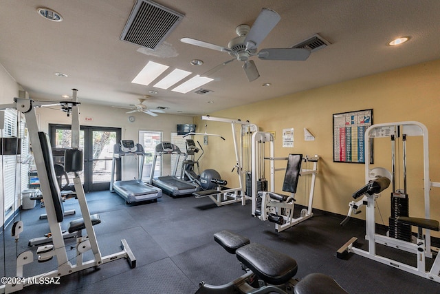 6255 N Camino Pimeria Alta Unit 22, Tucson, AZ 85718 - gym with a ceiling fan and recessed lighting
