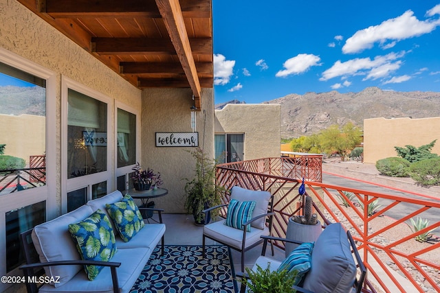 6255 N Camino Pimeria Alta Unit 22, Tucson, AZ 85718 - balcony with a mountain view and an outdoor living space