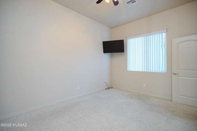 4210 S Santolina Ct, Sierra Vista, AZ 85650 - unfurnished room featuring ceiling fan, vaulted ceiling, carpet, and baseboards