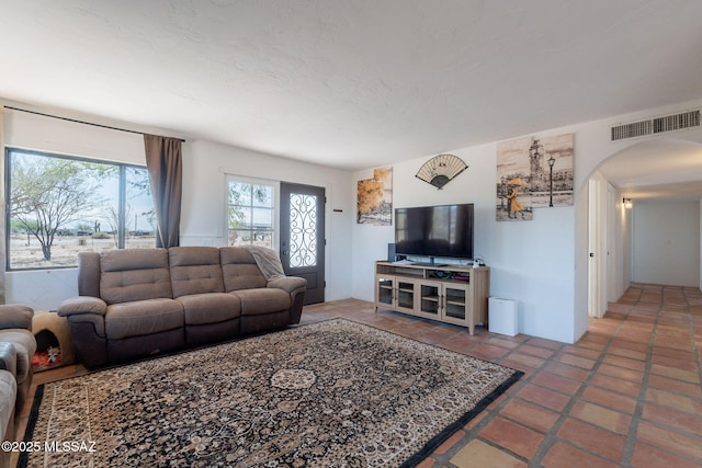 9845 N Volk Ave, Marana, AZ 85653 - living room featuring arched walkways