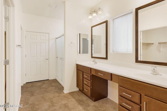 8880 W Blakebrook Rd, Marana, AZ 85653 - bathroom with double vanity, an enclosed shower, and a closet