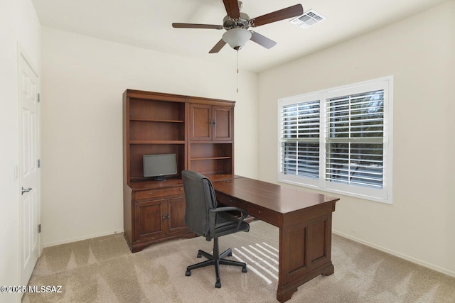 8880 W Blakebrook Rd, Marana, AZ 85653 - office space with ceiling fan, light colored carpet, and baseboards