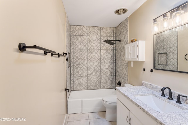 5826 E Hawthorne St, Tucson, AZ 85711 - full bathroom featuring tile patterned flooring, vanity, toilet, and bathtub / shower combination