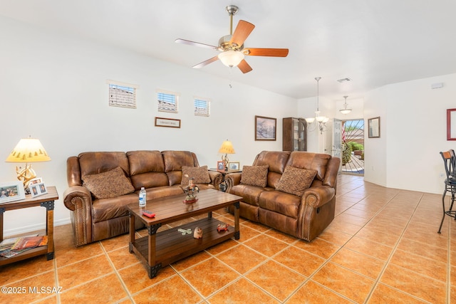 731 W Calle Montero, Sahuarita, AZ 85629 - living area with ceiling fan and light tile patterned floors
