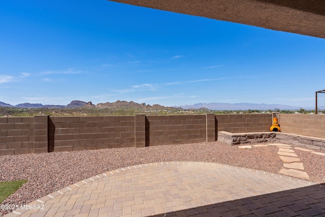 3630 W Center Mountain Way, Tucson, AZ 85746 - fenced backyard with a patio and a mountain view