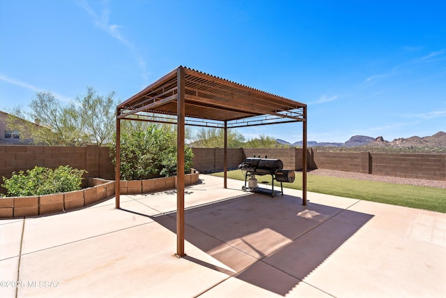 3630 W Center Mountain Way, Tucson, AZ 85746 - fenced backyard featuring grilling area, a patio, and a gazebo