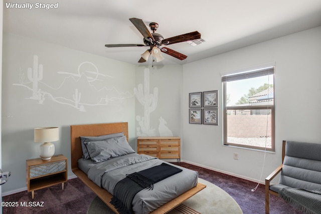 8068 S Nautilus Dr, Tucson, AZ 85756 - bedroom with carpet and ceiling fan