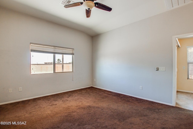 8068 S Nautilus Dr, Tucson, AZ 85756 - carpeted empty room with a ceiling fan, baseboards, and attic access
