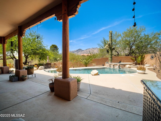 5475 E Placita De Royale, Tucson, AZ 85718 - view of swimming pool featuring a mountain view, a fenced backyard, and a patio area