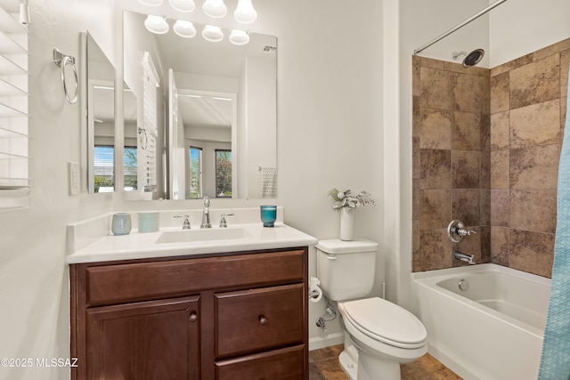 61050 E Amur Ln, Oracle, AZ 85623 - bathroom with vanity,  shower combination, and toilet