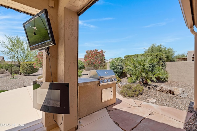 61050 E Amur Ln, Oracle, AZ 85623 - fenced backyard featuring a patio