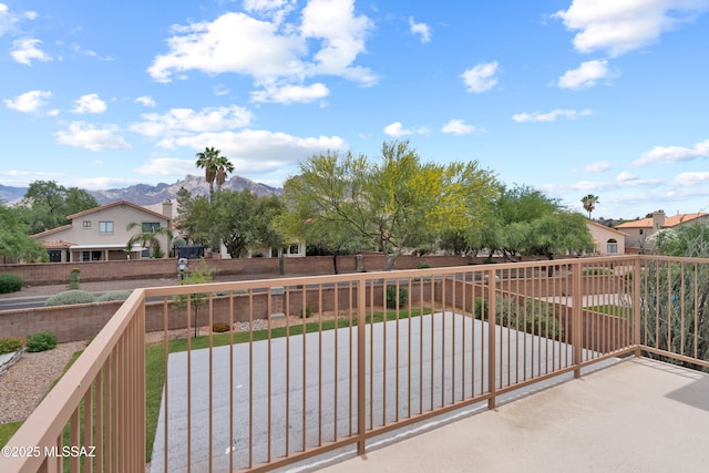 941 W Fox Ridge Ln, Oro Valley, AZ 85737 - fenced backyard featuring a patio area, a mountain view, and a residential view