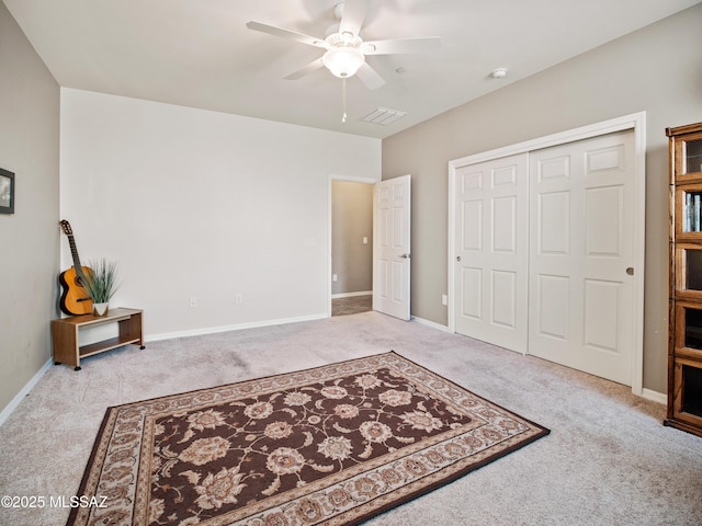 741 S Desert Haven Rd, Vail, AZ 85641 - living area featuring carpet, ceiling fan, and baseboards
