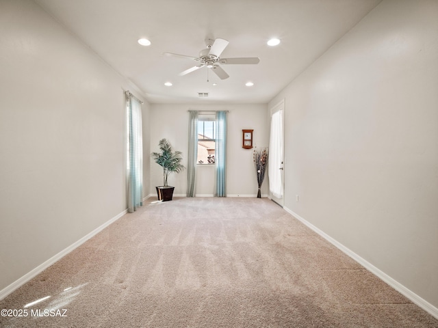 741 S Desert Haven Rd, Vail, AZ 85641 - empty room with ceiling fan, carpet, recessed lighting, and baseboards