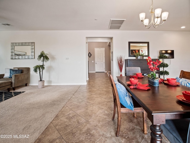 741 S Desert Haven Rd, Vail, AZ 85641 - dining space with tile patterned floors, a chandelier, and baseboards