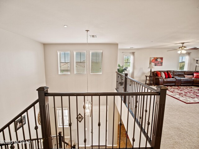 741 S Desert Haven Rd, Vail, AZ 85641 - staircase with carpet and ceiling fan