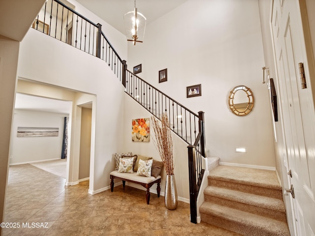 741 S Desert Haven Rd, Vail, AZ 85641 - stairs featuring a high ceiling and baseboards