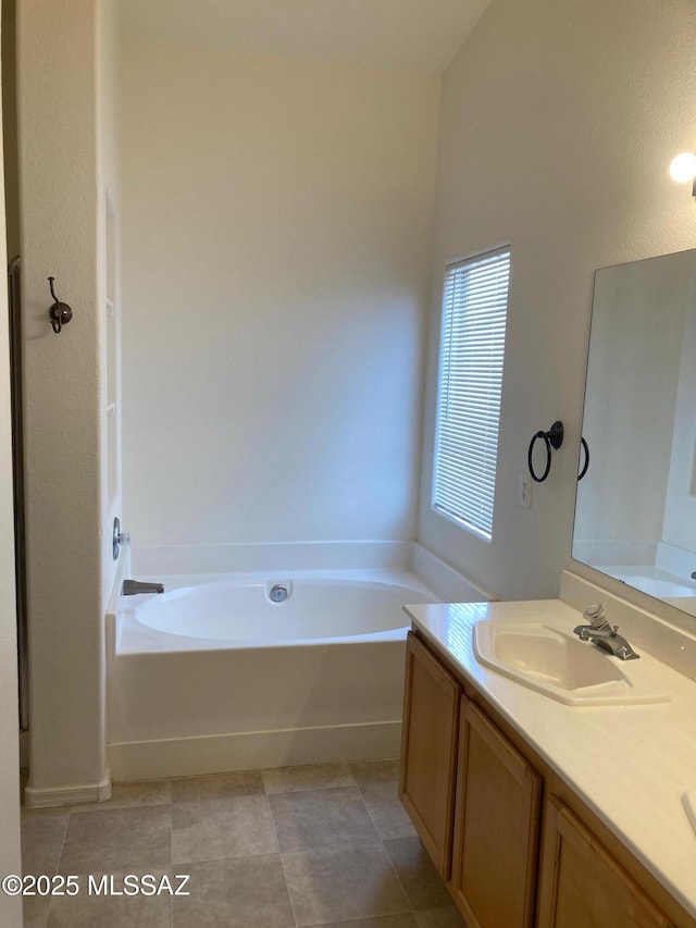 6936 W Sauceda Dr, Tucson, AZ 85743 - bathroom featuring a garden tub and double vanity