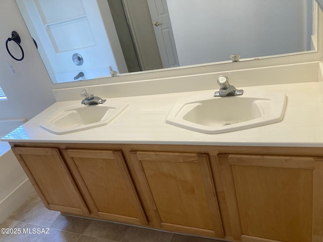 6936 W Sauceda Dr, Tucson, AZ 85743 - full bathroom with double vanity and tile patterned flooring