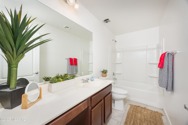 8608 N Genoa Ct, Tucson, AZ 85742 - bathroom with vanity, toilet, tile patterned flooring, and washtub / shower combination