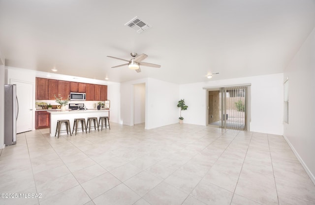 8608 N Genoa Ct, Tucson, AZ 85742 - living room featuring ceiling fan and recessed lighting