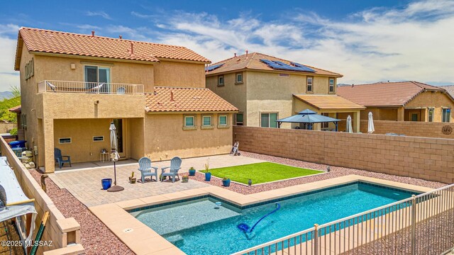 11370 E Creosote Range Dr, Tucson, AZ 85747 - view of swimming pool featuring a fenced backyard and a patio