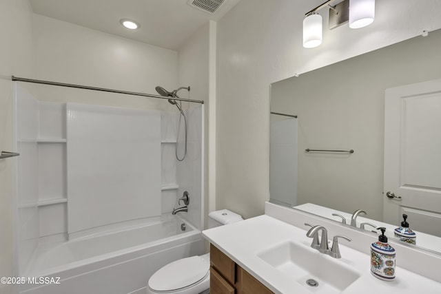 9569 N Sage Vista Ct, Tucson, AZ 85742 - full bath featuring vanity, toilet, and shower / bathtub combination