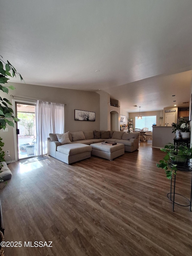 4396 S Valley Rd, Tucson, AZ 85714 - living area with dark wood finished floors
