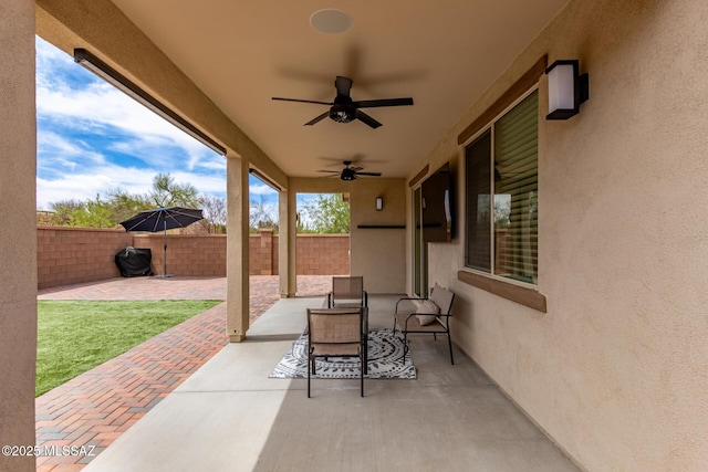 16800 S Paseo Las Vigas, Sahuarita, AZ 85629 - view of patio / terrace with a ceiling fan