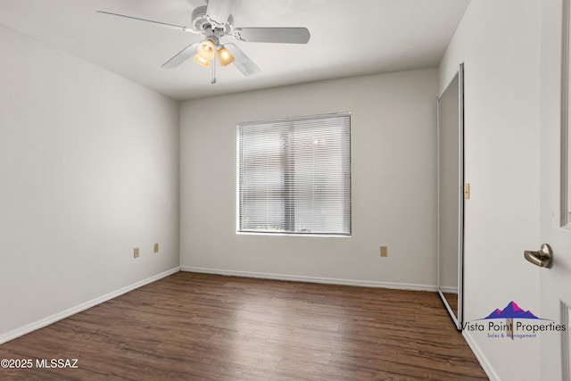5751 N Kolb Rd # 22103, Tucson, AZ 85750 - empty room with wood finished floors, baseboards, and a ceiling fan