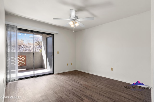 5751 N Kolb Rd # 22103, Tucson, AZ 85750 - unfurnished room featuring wood finished floors, a ceiling fan, and baseboards