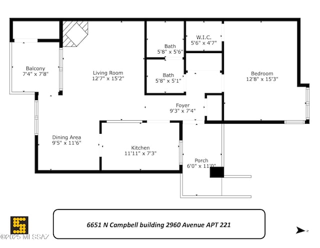 6651 N Campbell Ave Apt 221, Tucson, AZ 85718 - home floor plan
