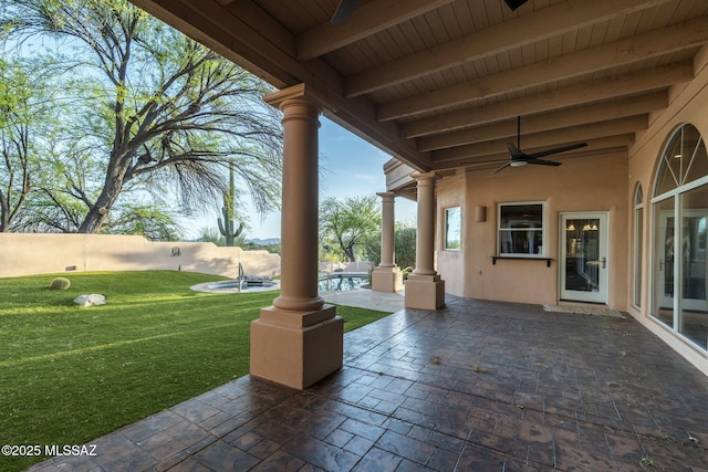 3750 E Sumo Quinto, Tucson, AZ 85718 - view of patio with ceiling fan