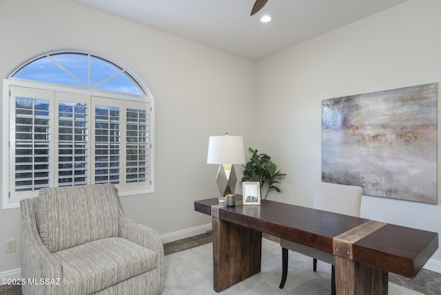 3750 E Sumo Quinto, Tucson, AZ 85718 - office space featuring ceiling fan, baseboards, and recessed lighting