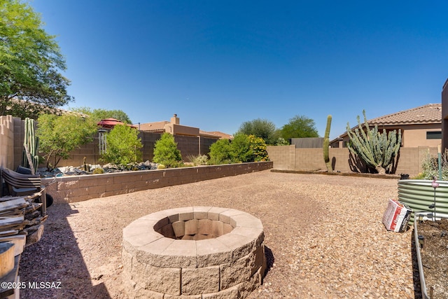 7511 W Sweet River Rd, Tucson, AZ 85743 - fenced backyard featuring a fire pit