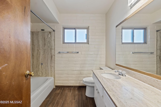 1716 S Sleepy Hollow Ave, Tucson, AZ 85710 - full bathroom featuring healthy amount of natural light, vanity, wood finished floors, and toilet