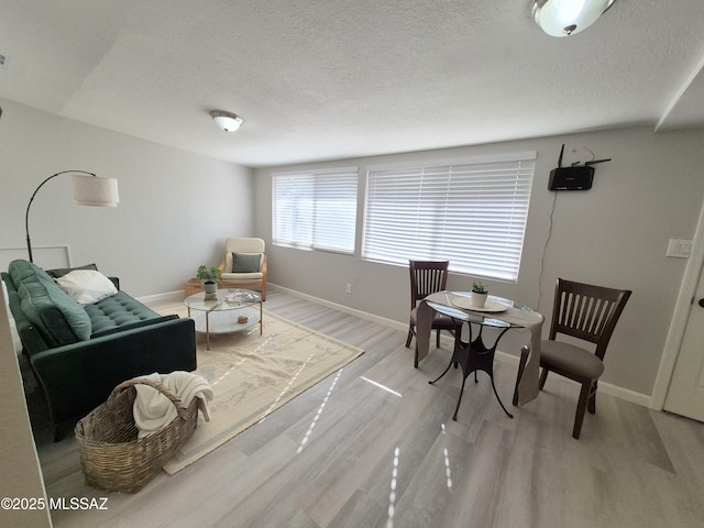 230 N Biddle Ave, Willcox, AZ 85643 - living area with light wood-style floors, baseboards, and a textured ceiling