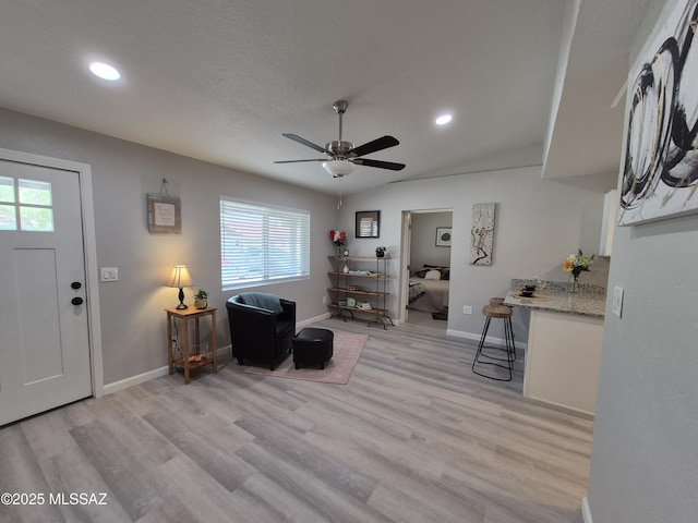 230 N Biddle Ave, Willcox, AZ 85643 - living area featuring plenty of natural light, recessed lighting, light wood-style flooring, and ceiling fan
