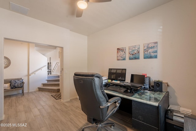 13218 E Mineta Ridge Dr, Vail, AZ 85641 - office space with a ceiling fan and light wood-style flooring
