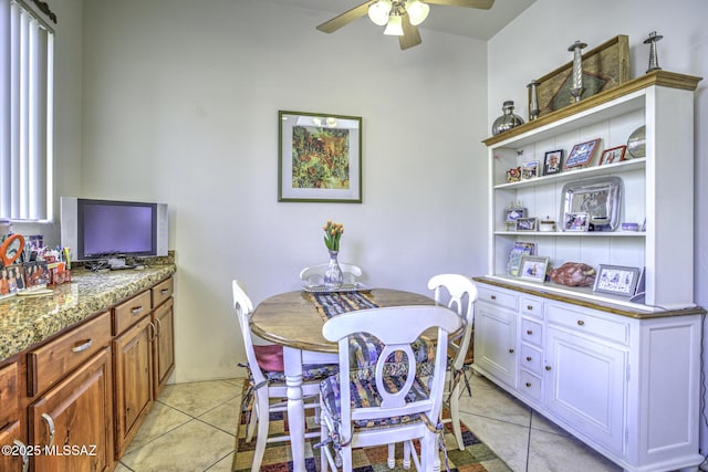 2460 N Cavalry Trl, Tucson, AZ 85749 - dining space featuring ceiling fan and light tile patterned floors