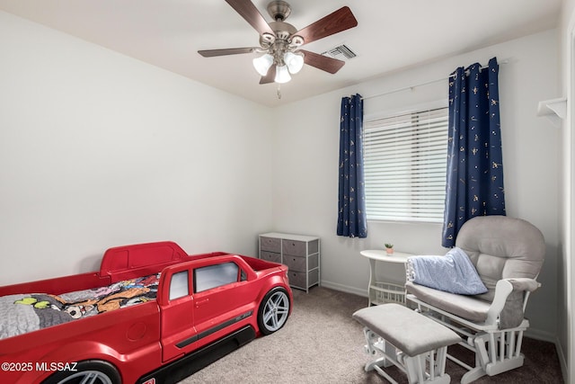 4112 E Shadow Branch Dr, Tucson, AZ 85756 - bedroom with carpet flooring, a ceiling fan, and baseboards