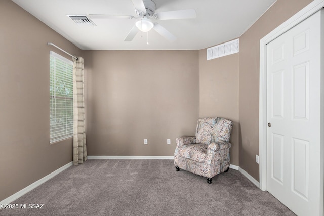 4112 E Shadow Branch Dr, Tucson, AZ 85756 - sitting room featuring carpet, ceiling fan, and plenty of natural light