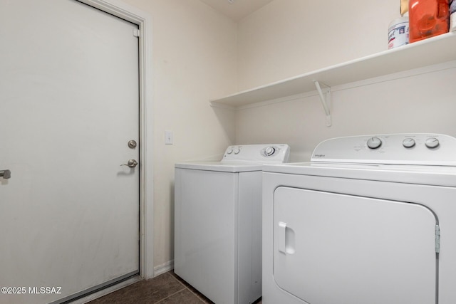 4112 E Shadow Branch Dr, Tucson, AZ 85756 - laundry room with washer and dryer and dark tile patterned flooring