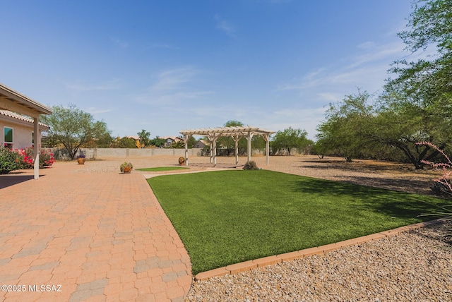6805 W Tombstone Way, Tucson, AZ 85743 - view of yard with a pergola and a patio area