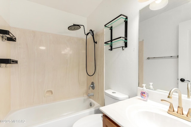 318 N Hasman Dr, Tucson, AZ 85745 - bathroom featuring toilet, washtub / shower combination, and vanity