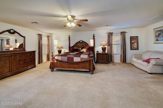4795 E Silverpuffs Way, Tucson, AZ 85756 - bedroom featuring light colored carpet and a ceiling fan