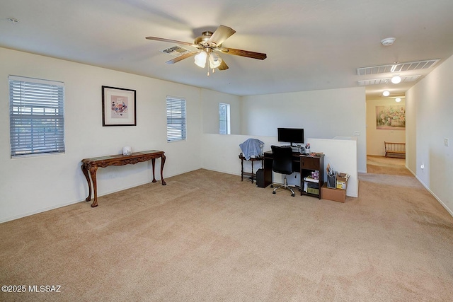 4795 E Silverpuffs Way, Tucson, AZ 85756 - office area with carpet floors and a ceiling fan