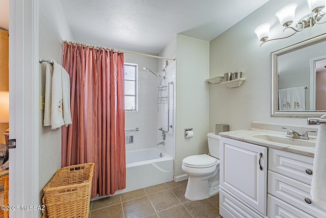 303 S Paseo Cerro Unit A, Green Valley, AZ 85614 - full bathroom with vanity, toilet, shower / bath combo, and tile patterned flooring