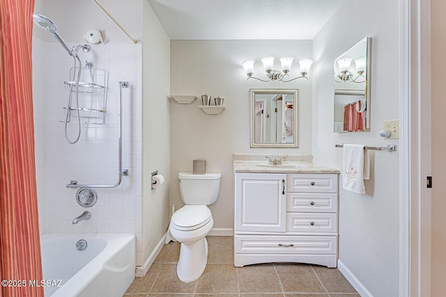 303 S Paseo Cerro Unit A, Green Valley, AZ 85614 - bathroom featuring tile patterned flooring, vanity, toilet,  shower combination, and baseboards