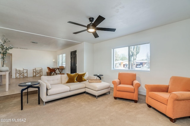 5762 E Helen St, Tucson, AZ 85712 - living area with healthy amount of natural light and ceiling fan